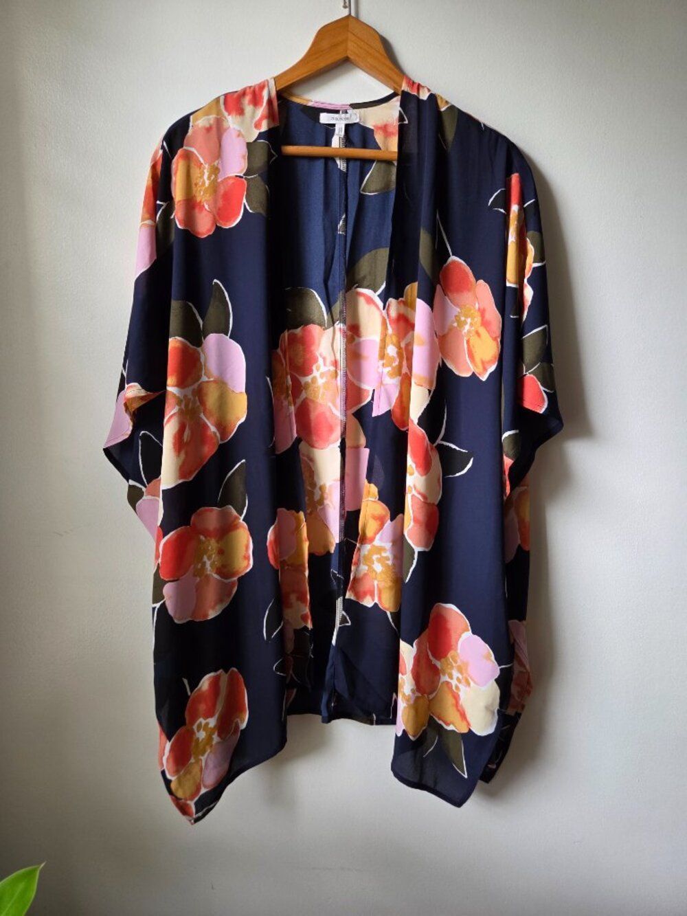 EUC MAURICES FLORAL OPEN FLOWY CARDIGAN ONE SIZE